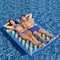 78" Inflatable Blue & Yellow Water Sports 36 Pocket Double Pool Mattress